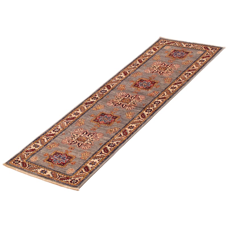 ECARPETGALLERY Hand-knotted Aryana Grey Wool Rug - 2'0 x 6'1