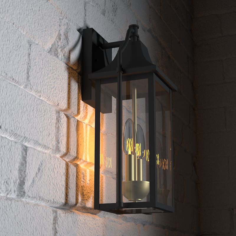 Maxax 17.6" Black Metal Outdoor Wall Light