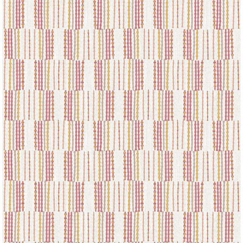 A-Street Prints Burgen Orange Geometric Linen Wallpaper