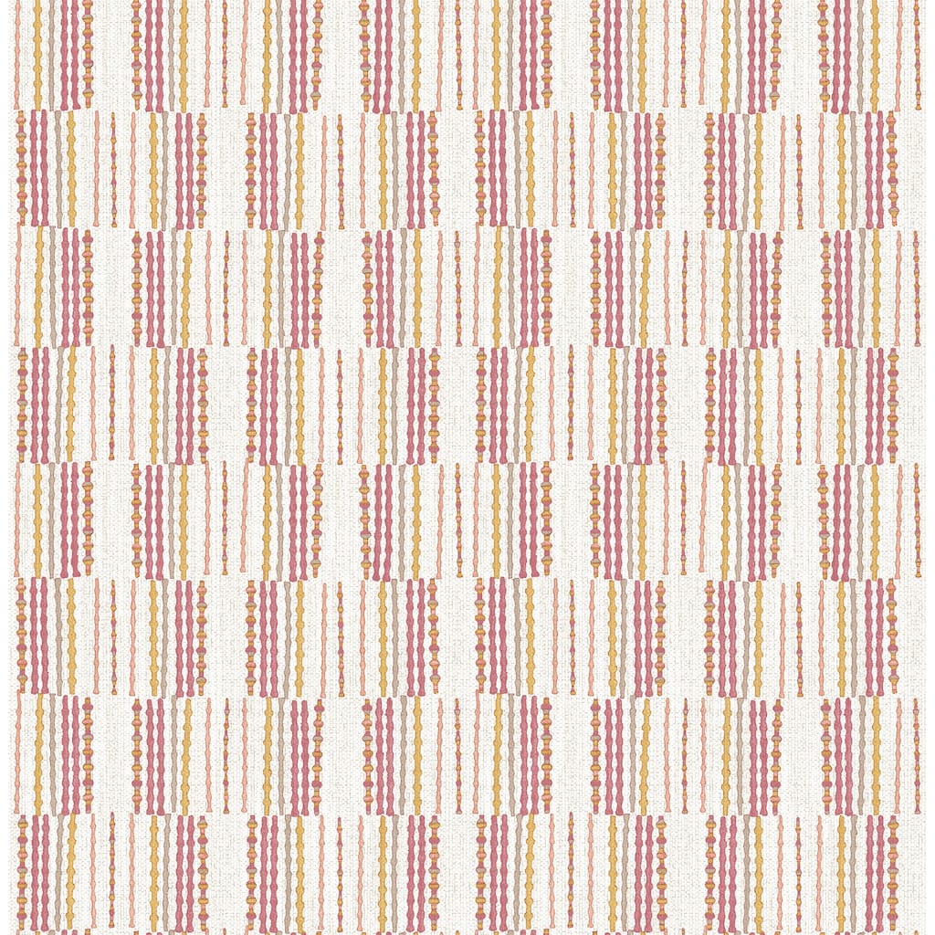 A-Street Prints Burgen Orange Geometric Linen Wallpaper