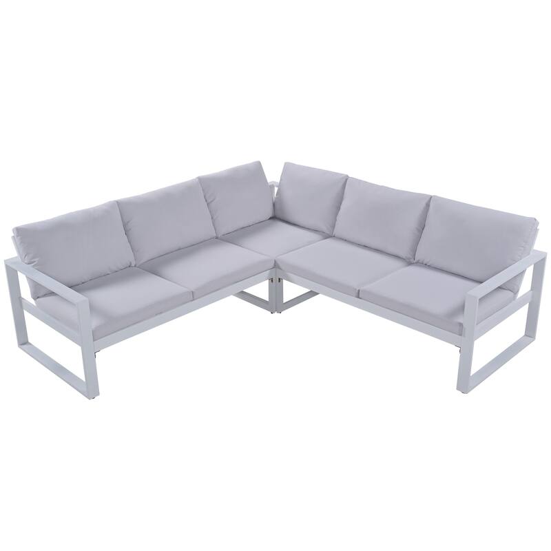 Industrial Style Outdoor Furniture Set, Love Seats, Single Sofa, Table