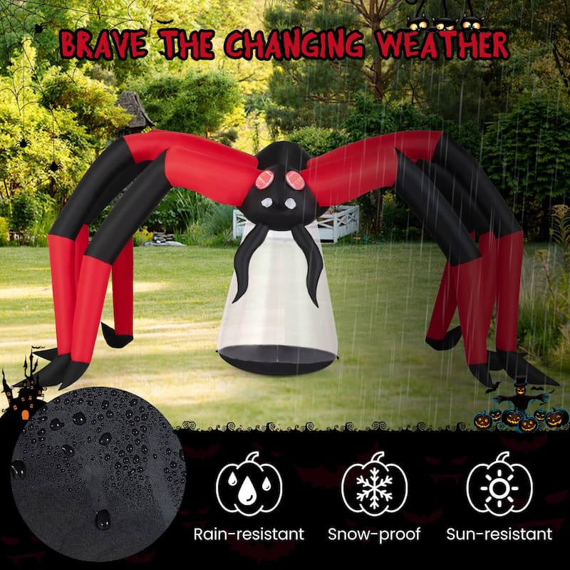 5 FT Inflatable Spider Halloween Decoration Blow Up Yard Scary Décor