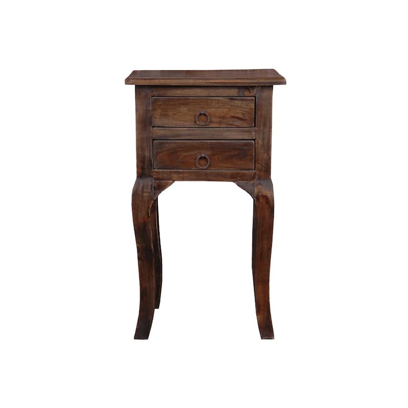 Antique Wood Side Table - Solid Wood End Table with Vintage Charm - Fully Assembled - 27.25" Height - 27.25