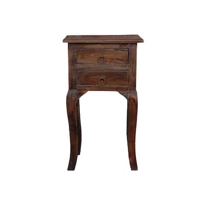 Antique Wood Side Table - Solid Wood End Table with Vintage Charm - Fully Assembled - 27.25" Height - 27.25