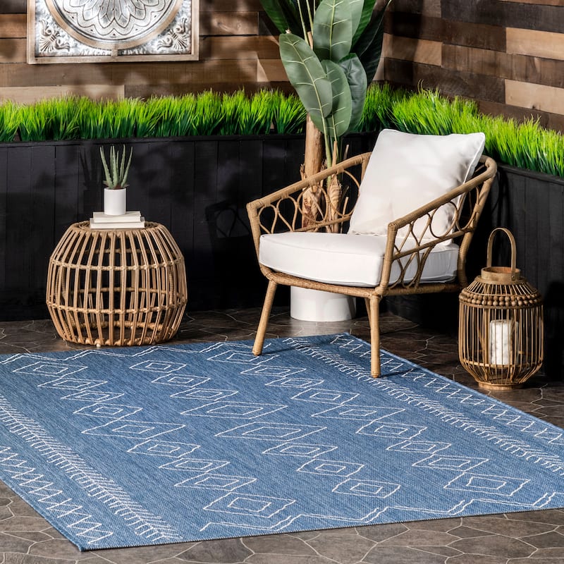 Nuloom Serna Moroccan Indoor/Outdoor Area Rug - 5'3" x 7'6" - Blue