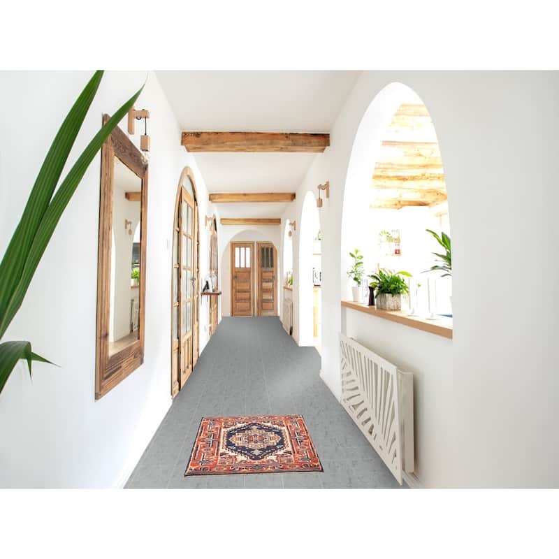 Navy Blue Heriz Serapi Accent Rug Hand-Knotted Oriental Wool Carpet - 2'0" x 3'0"