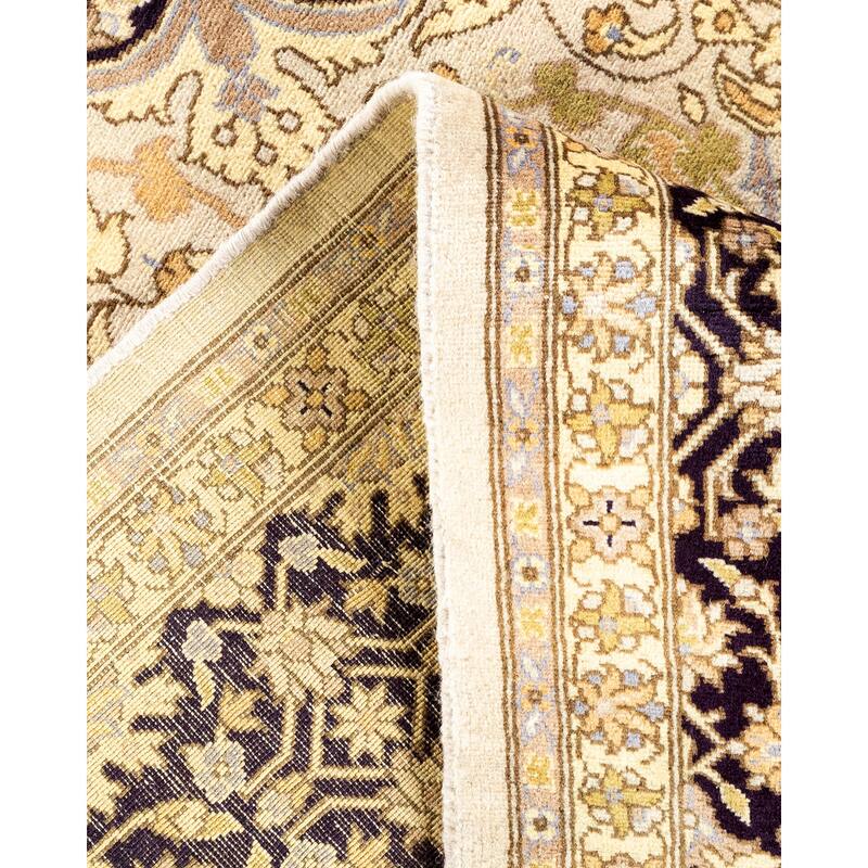 Overton Handknotted Wool Traditional Oriental Ivory Area Rug - 6' x 9'