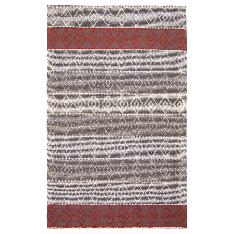 ECARPETGALLERY Braid weave Sienna Grey Wool Rug - 5'0 x 8'0 - Dark Grey - 5'0 x 8'0