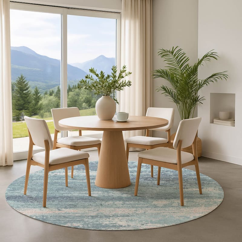 Premium Washable Super Soft Abstract Ombre Mayfield Rug - Teal - 8' x 8'