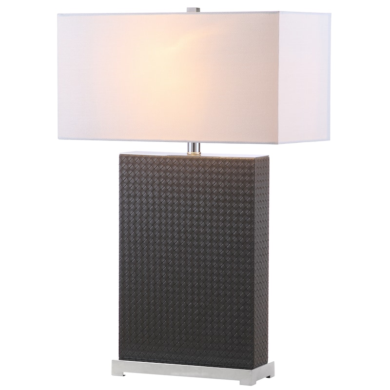 SAFAVIEH Lighting Cristin 28-inch Faux Alligator Grey Table Lamp (Set of 2) - 18"x8 x27.75 - 18Wx8Dx28H