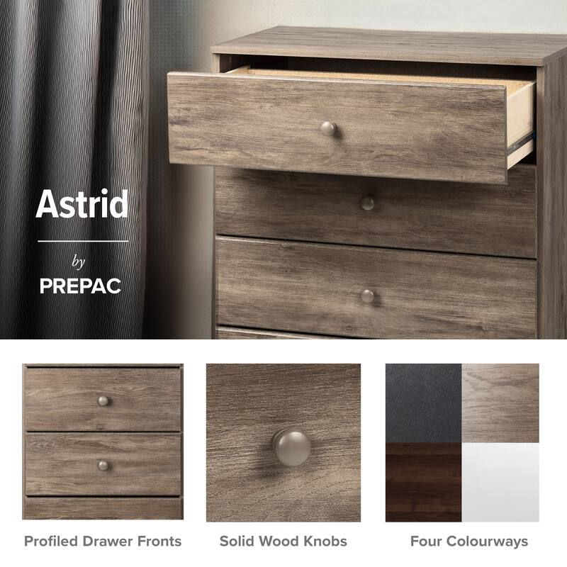 Prepac Astrid 6 Drawer Double Dresser for Bedroom, Wide Chest of Drawers, Bedroom Furniture,Traditional Furniture