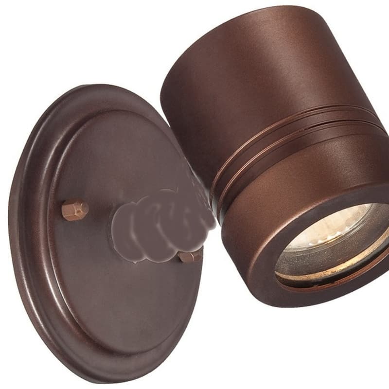 Antiqued Bronze Aluminum Outdoor Wall Spotlight with LED Hardwired - 5.25” x 4.25” x 5” (D x W x H)