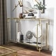preview thumbnail 1 of 5, Yout Glam 43-inch Glass Top 1-Shelf Sofa Table by Furniture of America
