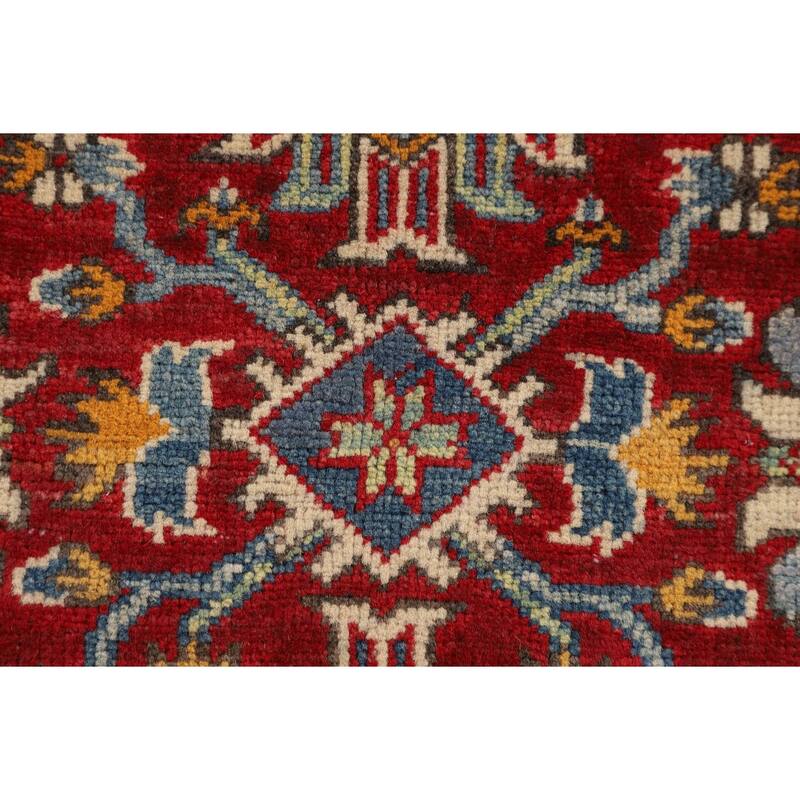 Red Kazak Oriental Foyer Rug Handmade Traditional Wool Carpet - 2'11" x 4'0"