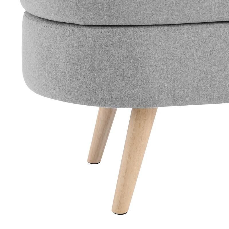 Modern Upholstered Storage Bench with Solid Wood Legs, Entryway Footrest Stool, End of Bed Bench, Vanity Ottoman