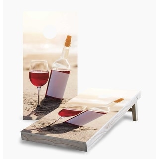 Red Wine Bottle Cornhole Game (Choose Wraps or Boards)