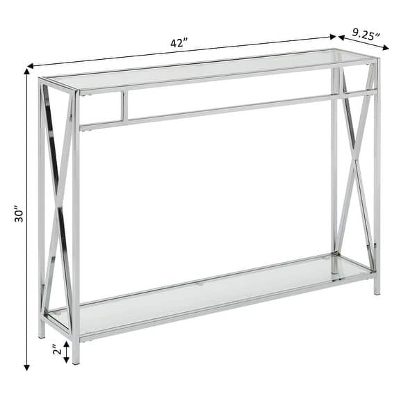 Convenience Concepts Oxford Chrome Console Table with Shelf