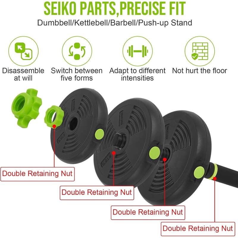 4 in 1 44lbs Adjustable Weight Dumbbell Kettlebell Set for Home Gym