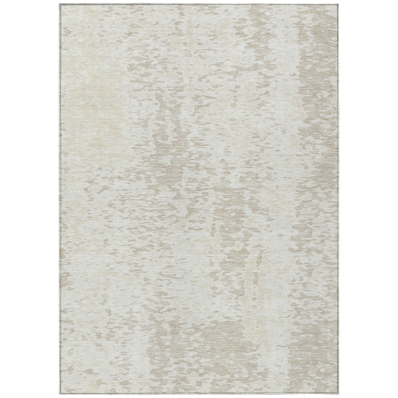 Machine Washable Indoor/ Outdoor Modern Abstract Chantille Rug