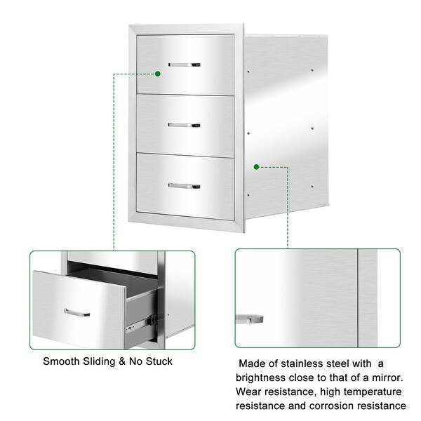 Outdoor Three Drawers Stainless Steel Kitchen Grills Drawers Bed Bath