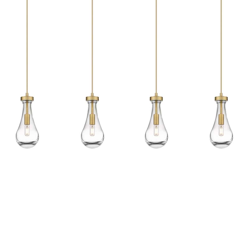 Innovations Lighting 124-451-1P-12-49 Owego Pendant Owego 4 Light 49" - Brushed Brass / Clear