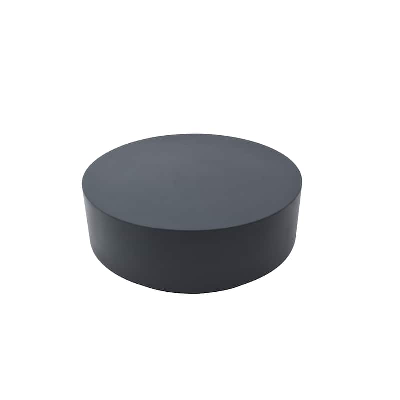 Elementi Home Rome 40" Round Concrete Coffee Table - Slate Black