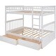 preview thumbnail 4 of 16, Contemporary Style Full over Full Bunk Bed with Drawers, Convertible Beds