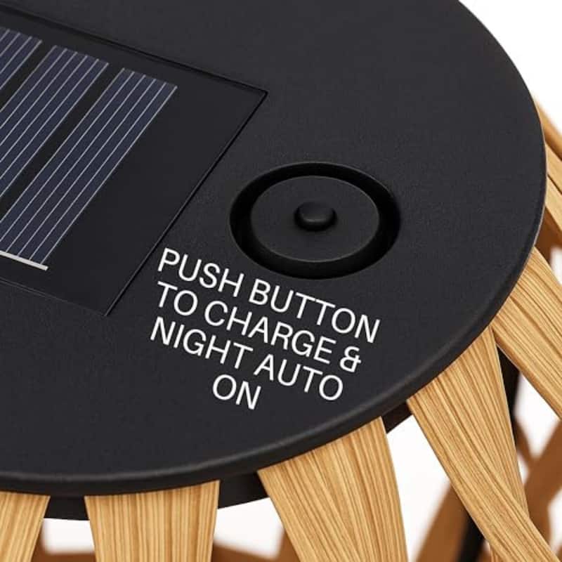 Aria Home Solar Wicker Lantern Outdoor with Rattan Weave and LED Light