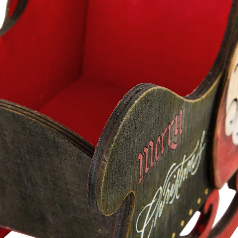 Santa Claus "Merry Christmas" Sleigh Decoration - 11.5"
