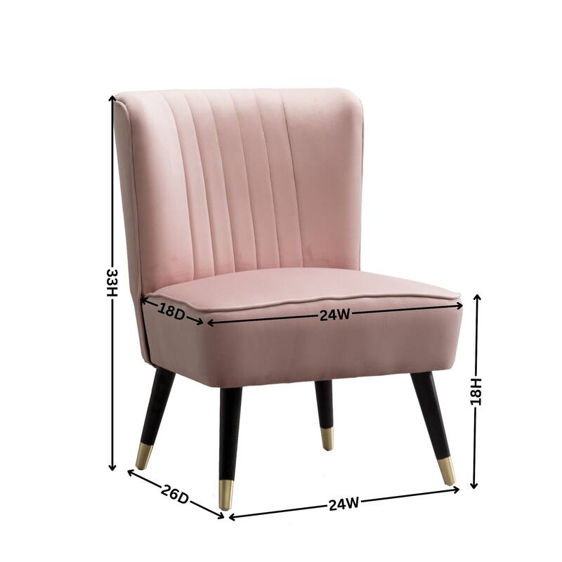 Blue Modern 26" Polyester Accent Chair with Solid Rubber Wood Legs for Living Room