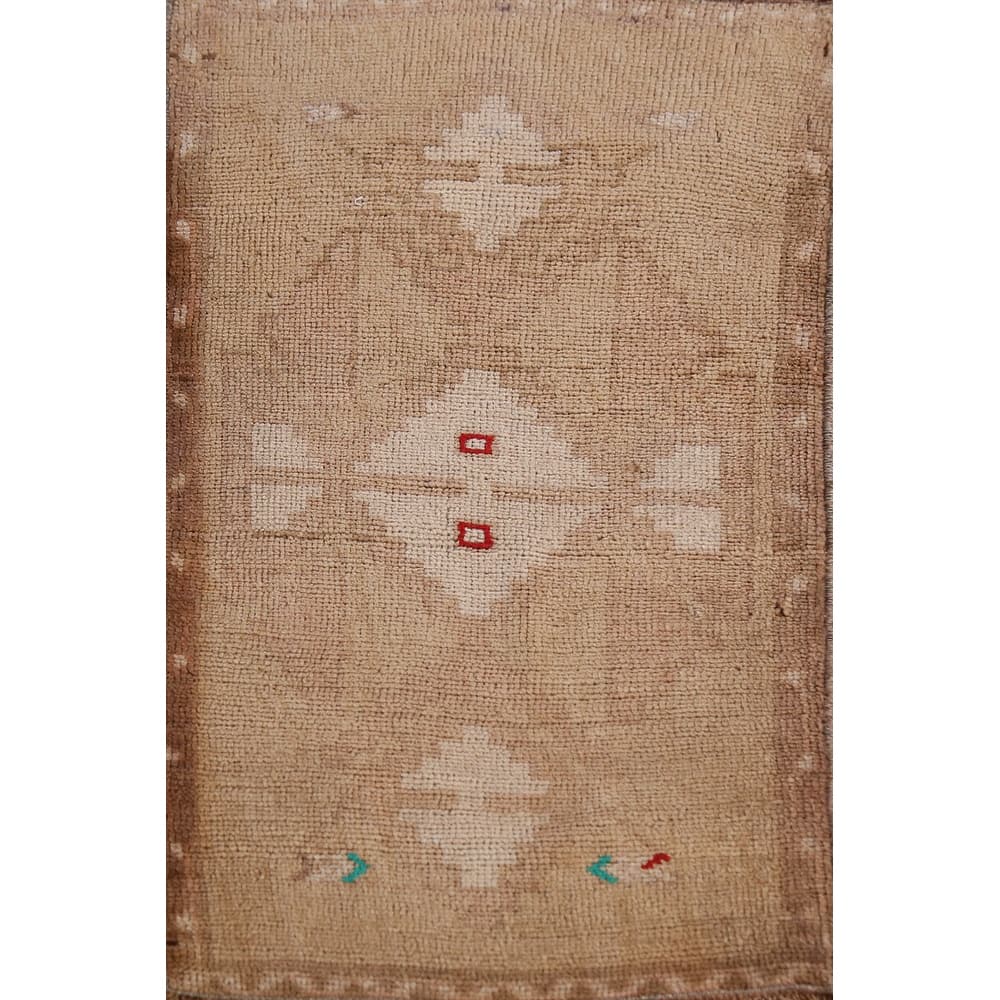 Hand Knotted Oriental 100% Wool Carpet Transitional Tribal Brown Anatolian Area Rug - 2' 11'' X 1' 9''