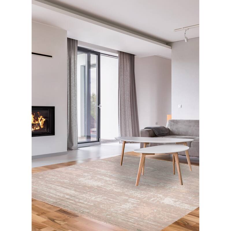 ECARPETGALLERY Hand-knotted Legacy Taupe Silk, Wool Rug - 8'9 x 12'0