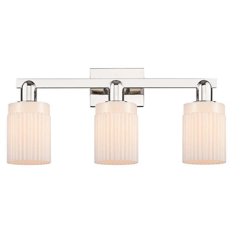 Innovations Lighting Endless Possibilities Arcadia - Hadley - 3 Light 24" Bath Vanity Light - Polished Nickel/Matte White