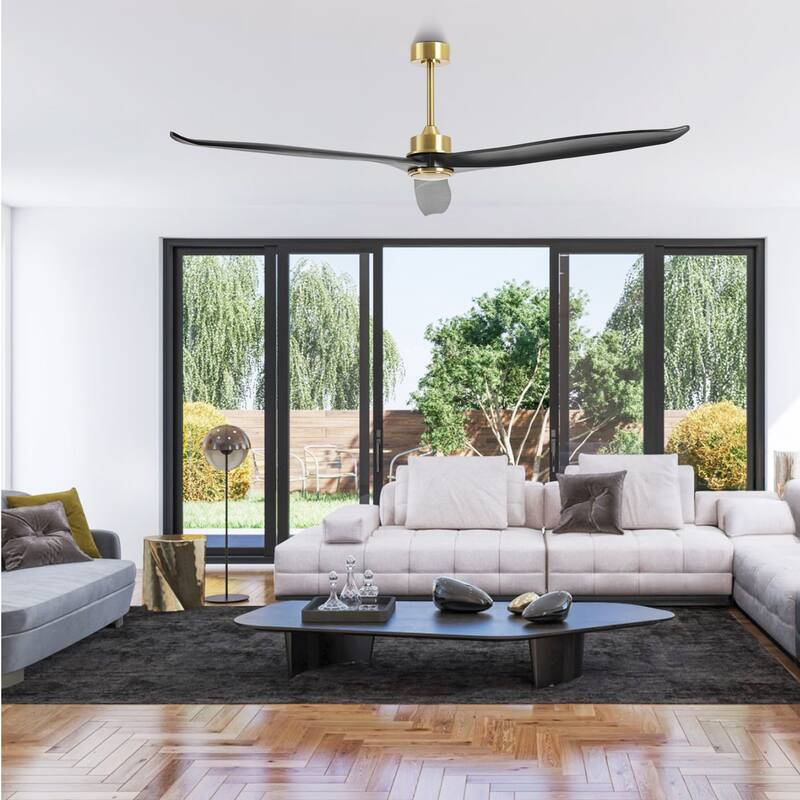 GetLedel 72" Solid Wood 3-Blade Propeller Ceiling Fan with Remote Control