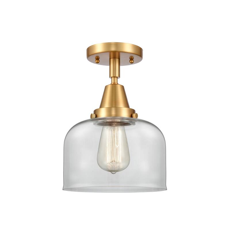 Innovations Lighting Caden Bell - 1 Light 8" Flush Mount - Clear/Satin Gold