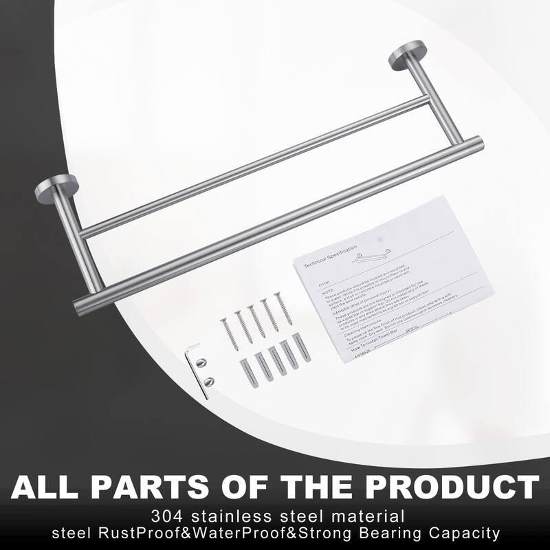 WOWOW Wall Mounted Stainless Steel Double Towel Bar