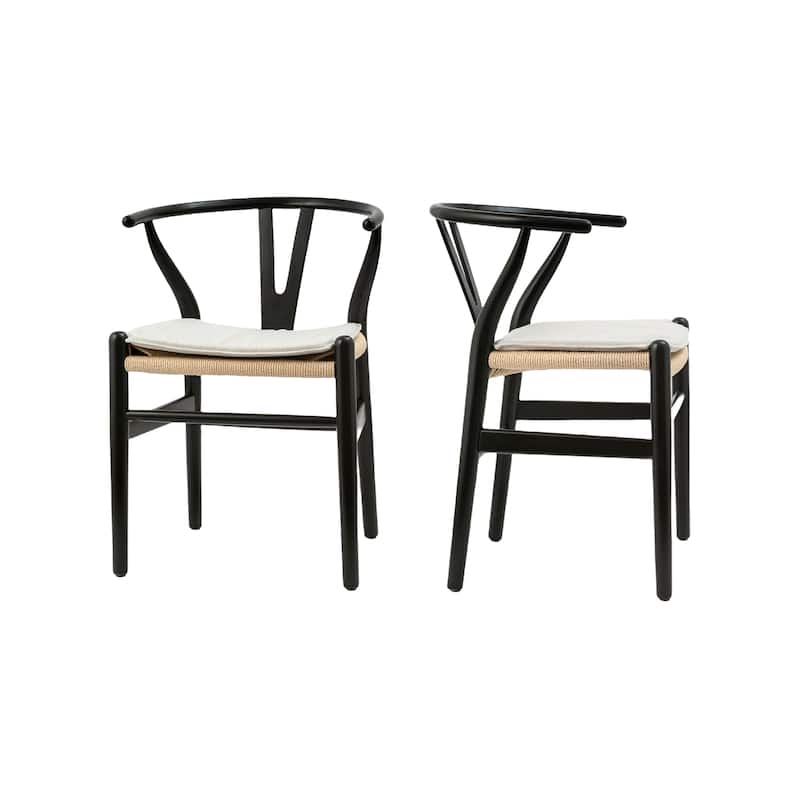 Soild Wood Weave Dining Chair Set of 2