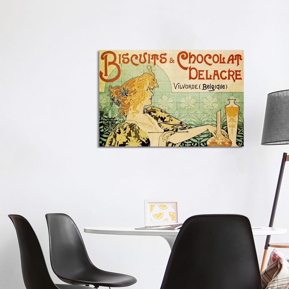 iCanvas "Delacre Biscuits & Chocolat Vintage Poster" by Henri Privat-Livemont Canvas Print