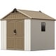 preview thumbnail 27 of 117, Patiowell 8' x 6' / 8' x 8' / 8' x 10 '/ 8' x 12' Plastic Outdoor Shed With Floor for Patio Furniture, Tools (Kick-It Shed) 8' x 8' - Brown