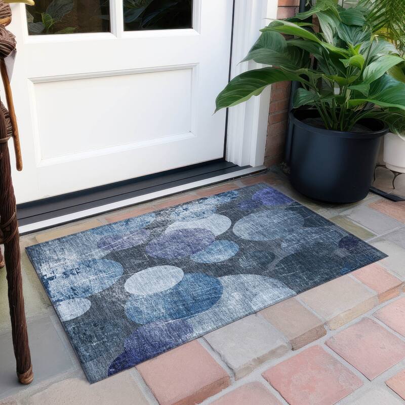 Balo Unique Abstract Weather Resistant Timeless Fusion Runner Outdoor Rug