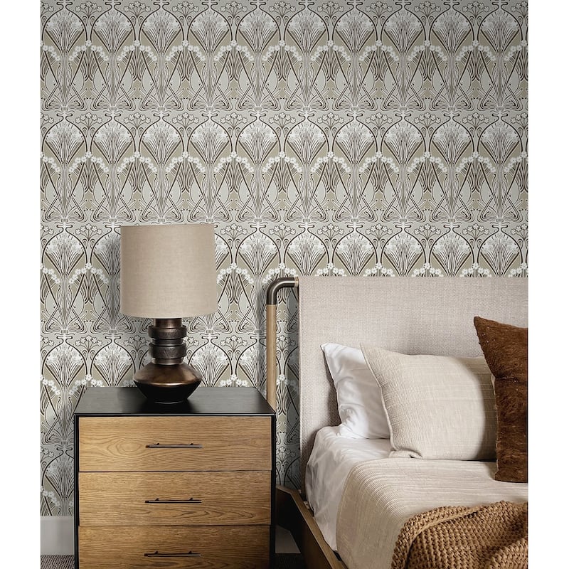 Seabrook Designs Dragonfly Damask Nonwoven Unpasted Wallpaper