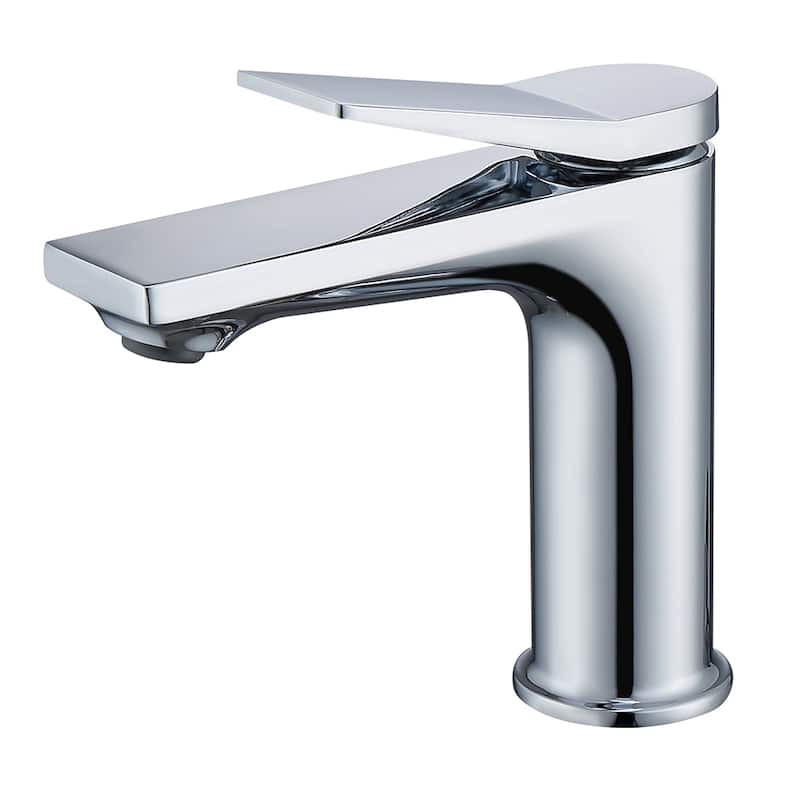 Chrome Single Handle Bathroom Faucet for 1 Hole Vanity Sink - 7.08" x 1.77" x 7.24" - Chrome
