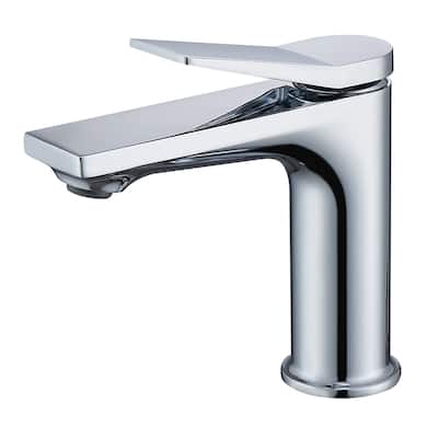 Chrome Single Handle Bathroom Faucet for 1 Hole Vanity Sink - 7.08" x 1.77" x 7.24"