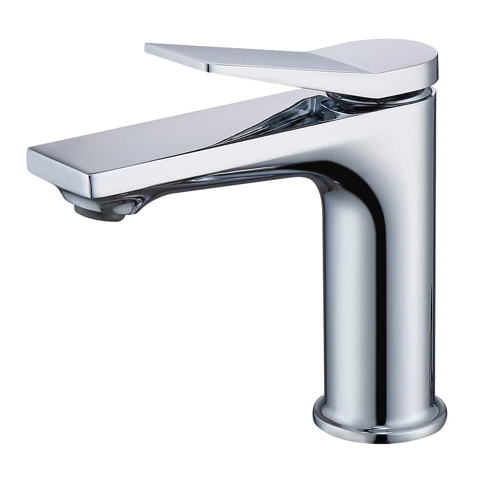 Chrome Single Handle Bathroom Faucet for 1 Hole Vanity Sink - 7.08" x 1.77" x 7.24"