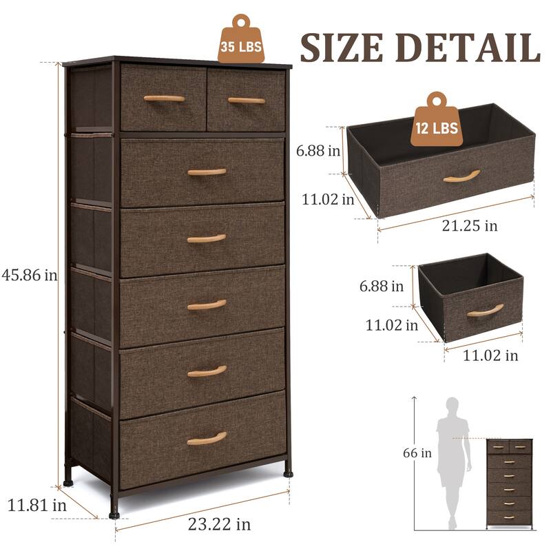 VredHom 7-drawer Storage Chest Dresser