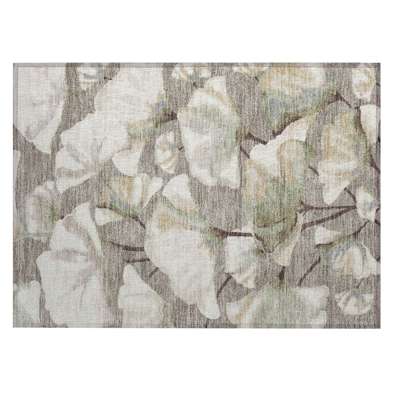 Machine Washable Indoor/ Outdoor Floral Love Chantille Rug