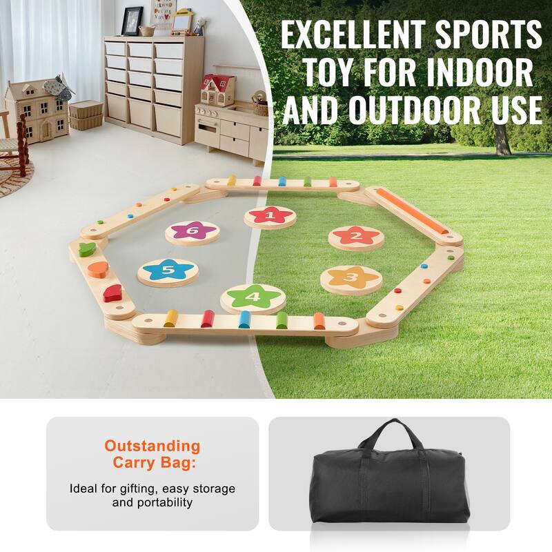 Balance Beam Stepping Stones Build Coordination and Gross Motor Skills, Indoor or Outdoor Play