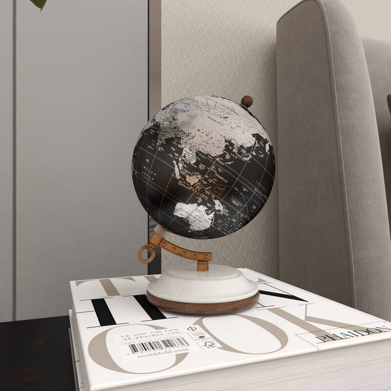 Multi Colored or Black Plastic Globe with Marble Base