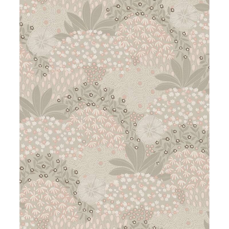 Galerie Wallcoverings Fusion Collection Forest Bloom Motif Non-woven Matte Wallpaper Roll - 33 feet x 21 inches - Beige