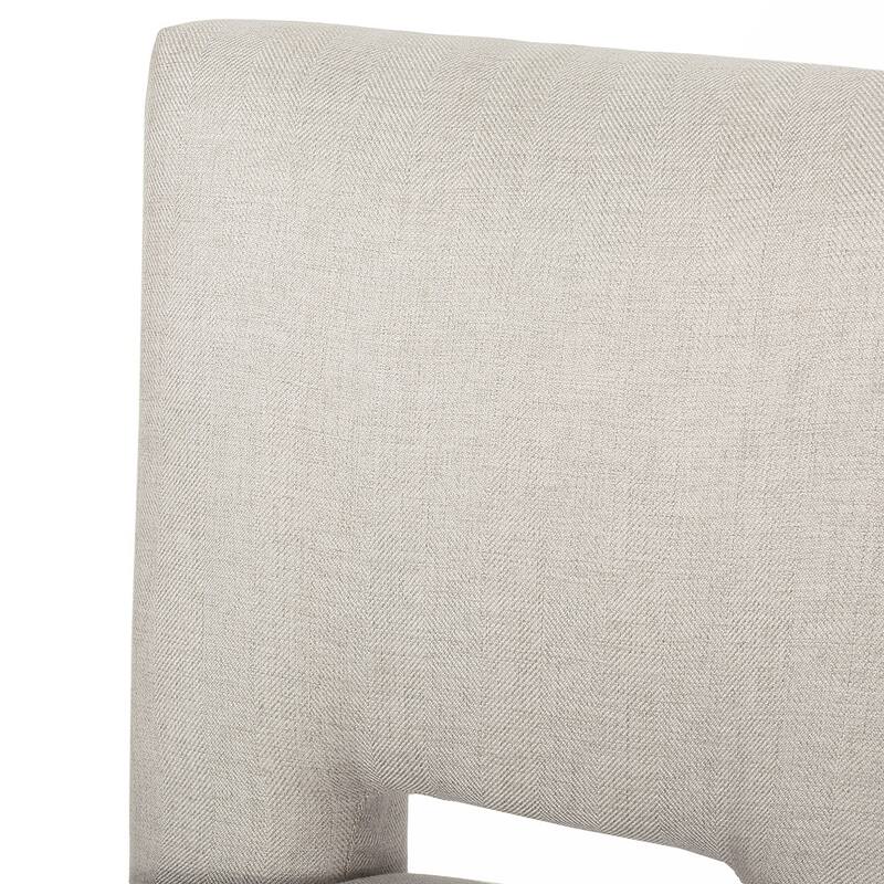 2PCS Fabric Counter Wood Frame Bar Stool